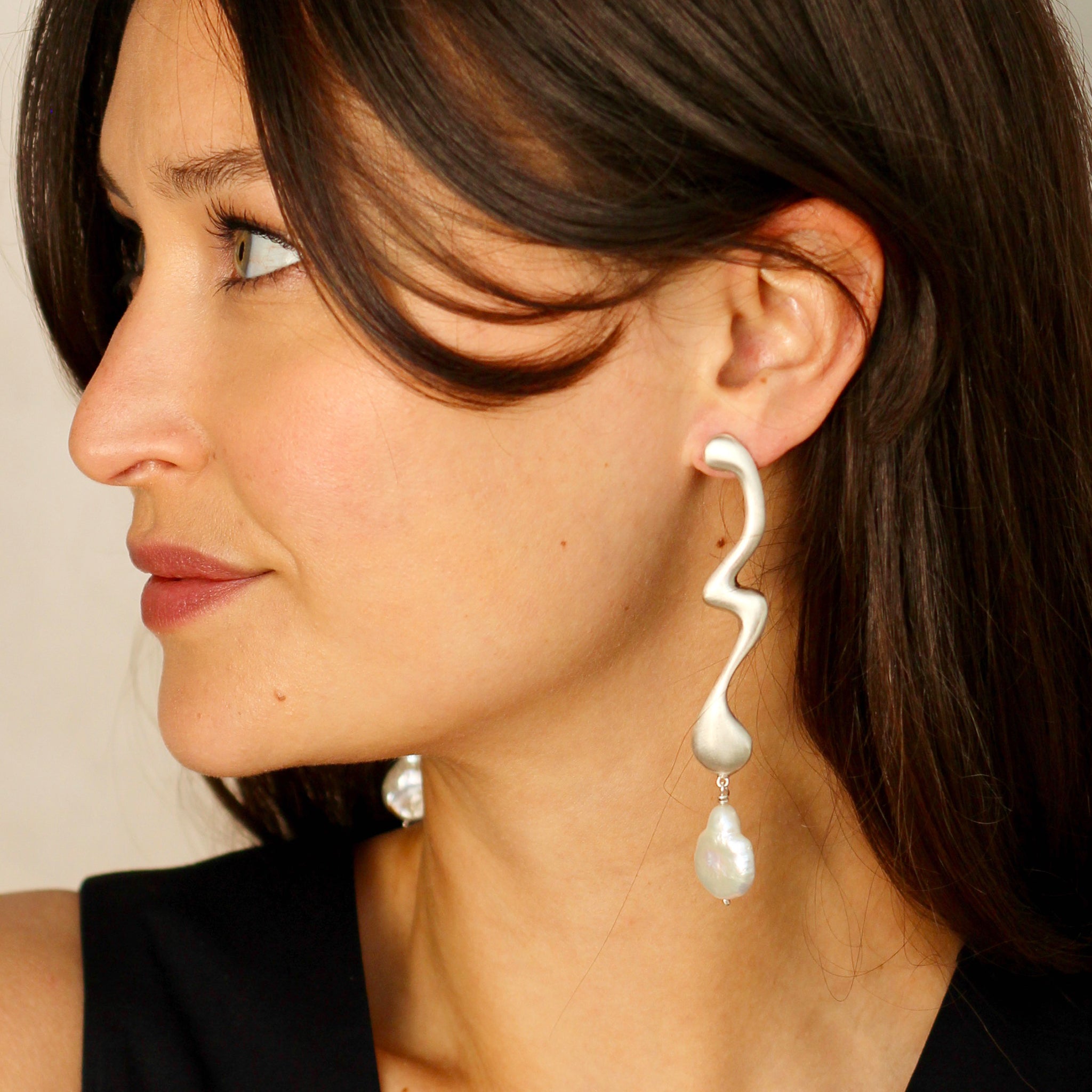And All That Jazz Earrings in Silver with Pearls